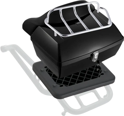 VEVOR Motorcycle Top Case, Universal Durable PP Material Motorbike Tail Box with Reflective Panel, 48L Waterproof Detachable Motorcycle Top Box with Multi-Hole Base, Fit for 99% of Motorcycle Frames