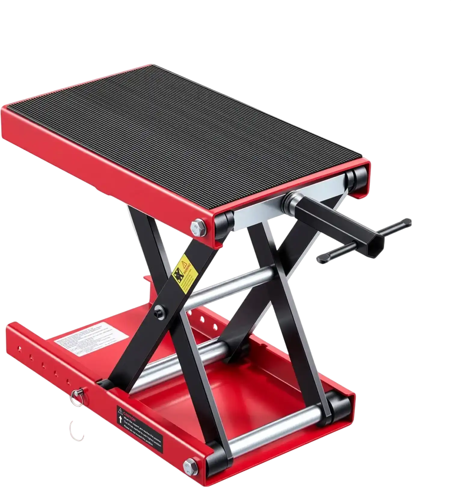 Vevor Motorcycle Lift 1100 lbs Scissor Jack Wide Deck Lock Pin Red/Black New