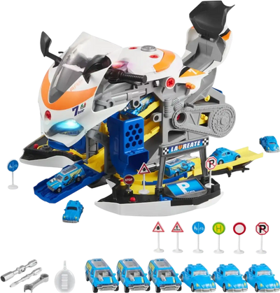 Vevor Motorcycle Engine Toy Kids Mechanic Workshop Set with Lights Sounds & Racing Track New