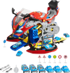 VEVOR Motorcycle Engine Toy, 25 Pieces, Motorcycle Mechanic Toy with Removable Parts, Lights & Sounds, Simulated Riding & Track Racing, Kids Mechanic Workshop Set for Toddler 3 Years and Up, Red