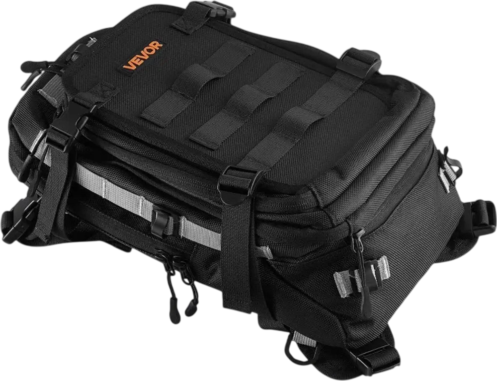 VEVOR Tank Bag, Large Black Motorcycle Storage Backpack Hydration Bladder, Universal Fits ADV, Sport, Touring, and Dirt Bikes, YKK Zippers, Multi-Pocket Compartment,Hidden Shoulder Strap, Rain Cover