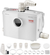 VEVOR Macerator Pump, 1200W, 48 GPM Flow, 33 ft/10 m Head, Macerator Sewerage Toilet Pump with 4 Water Inlets, Waste Water Disposal Upflush Machine for Toilet, Basement, Shower, Sink, Laundry, Bathtub