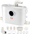 VEVOR Macerator Pump, 900W, 48 GPM Flow, 40 ft/12 m Head, Macerator Sewerage Toilet Pump with 4 Water Inlets, Waste Water Disposal Upflush Machine for Toilet, Basement, Shower, Sink, Laundry, Bathtub