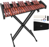 VEVOR Glockenspiel Xylophone, 32 Notes, Wooden Professional Xylophone Percussion Instrument, with Height Adjustable Stand, 4 Mallets, Carrying Bag, Beginner Musical Instrument Kit for Adults and Kids