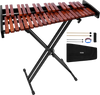 VEVOR Glockenspiel Xylophone, 37 Notes, Wooden Professional Xylophone Percussion Instrument, with Height Adjustable Stand, 4 Mallets, Carrying Bag, Beginner Musical Instrument Kit for Adults and Kids