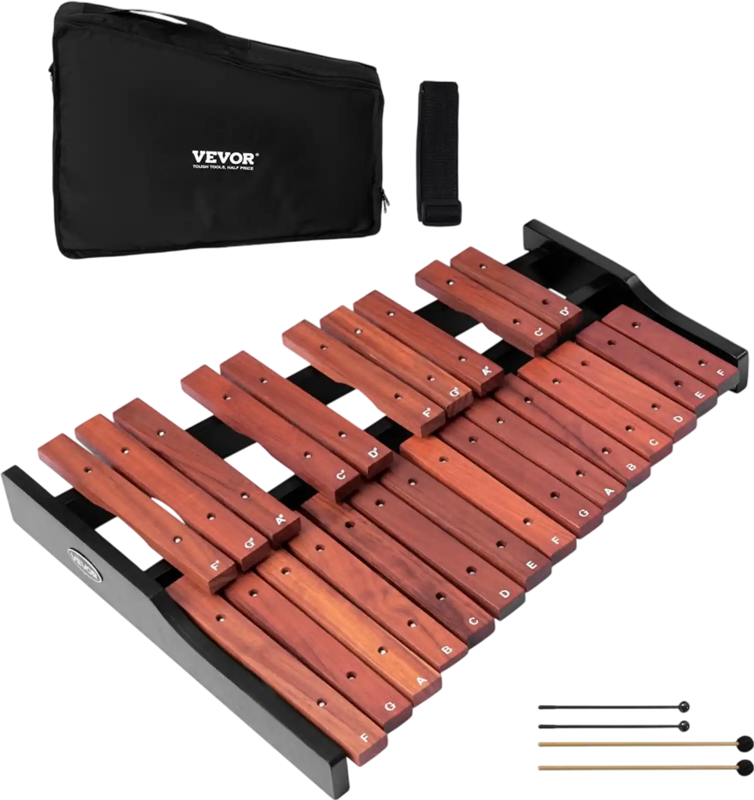 Vevor Glockenspiel Xylophone 25-Note Wooden Percussion Instrument Kit New