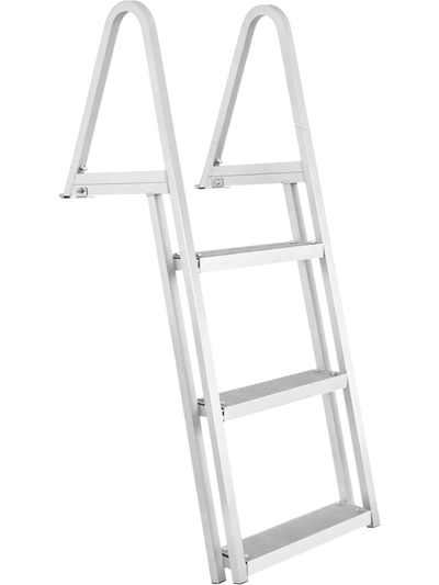 VEVOR Dock Ladder, Removable 3 Steps, 350 lbs Load Capacity, Aluminum Alloy Pontoon Boat Ladder with 4'' Wide Step & Nonslip Mat, Easy to Install for Ship/Lake/Pool/Marine Boarding