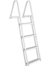 VEVOR Dock Ladder, Removable 4 Steps, 350 lbs Load Capacity, Aluminum Alloy Pontoon Boat Ladder with 4'' Wide Step & Nonslip Mat, Easy to Install for Ship/Lake/Pool/Marine Boarding
