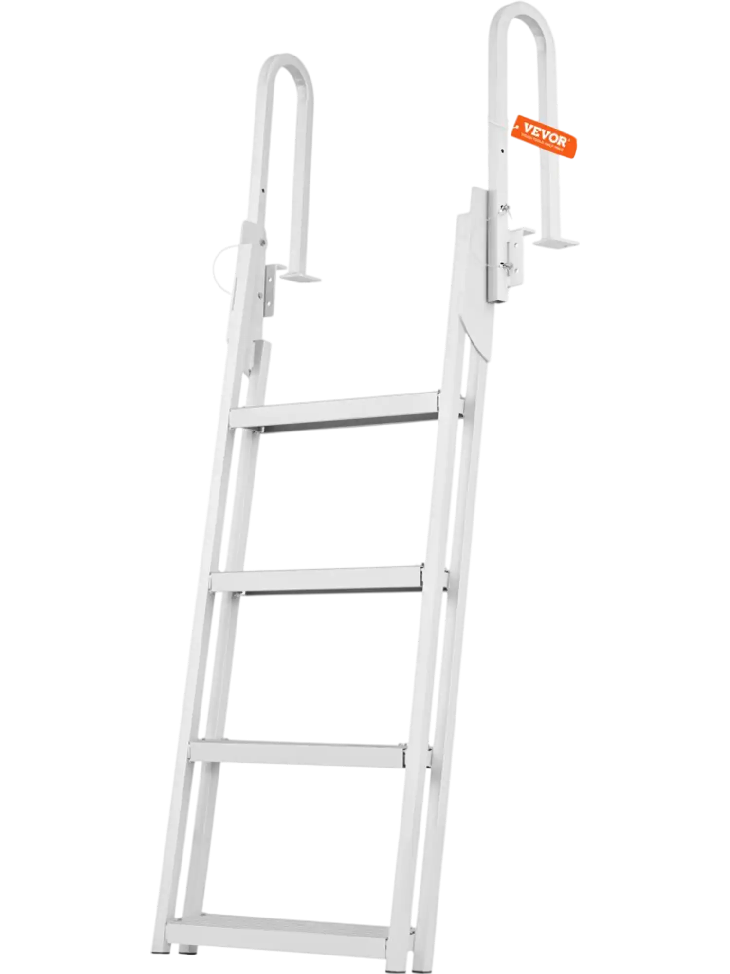 Vevor Dock Ladder Flip-Up 4-Step Aluminum Pontoon Boat Boarding Ladder New