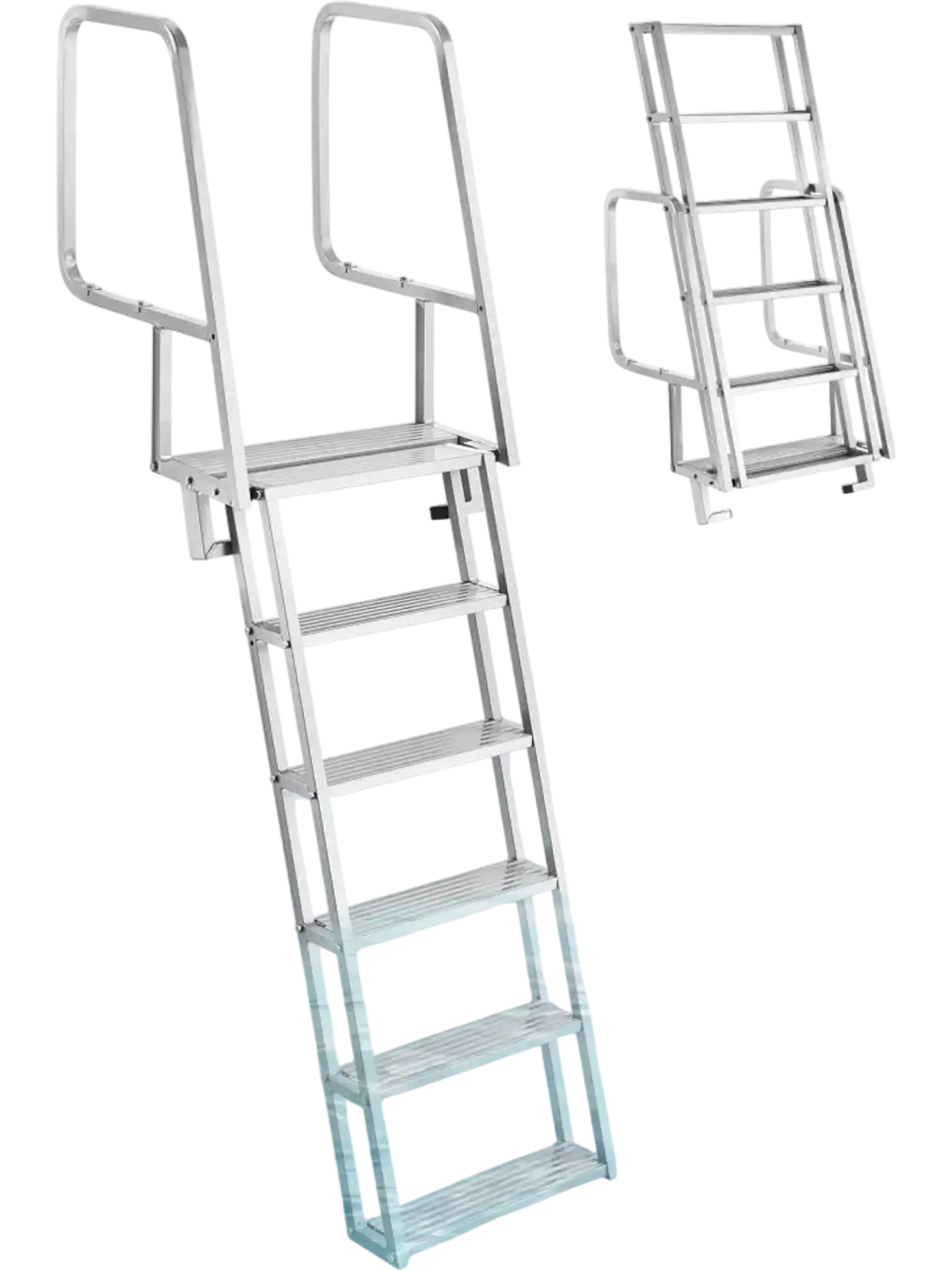 Vevor Dock Ladder 6-Step Flip-Up Aluminum Alloy Swim Ladder New