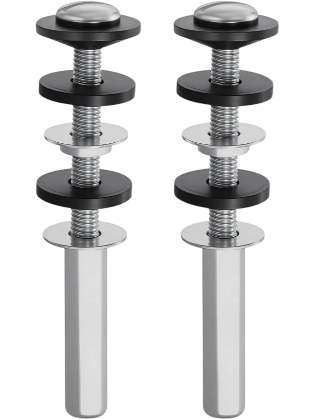 VEVOR Universal Toilet Seat Bolts Kit, 2PCS Metal Heavy Duty Toilet Tank Bolts, Stainless Steel Toilet Seat Screws Replacement Kit with Long Downlock Nuts, Rubber Washers Gaskets, Toilet Repair Screw