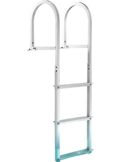 VEVOR Dock Ladder, Removable 3 Steps, 500 lbs Load Capacity, Aluminum Alloy Pontoon Boat Ladder with 3.1'' Wide Step & Nonslip Rubber Mat, Easy to Install for Ship/Lake/Pool/Marine Boarding