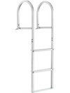 VEVOR Dock Ladder, Removable 5 Steps, 500 lbs Load Capacity, Aluminum Alloy Pontoon Boat Ladder with 3.1'' Wide Step & Nonslip Rubber Mat, Easy to Install for Ship/Lake/Pool/Marine Boarding