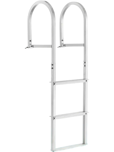 VEVOR Dock Ladder, Removable 5 Steps, 500 lbs Load Capacity, Aluminum Alloy Pontoon Boat Ladder with 3.1'' Wide Step & Nonslip Rubber Mat, Easy to Install for Ship/Lake/Pool/Marine Boarding