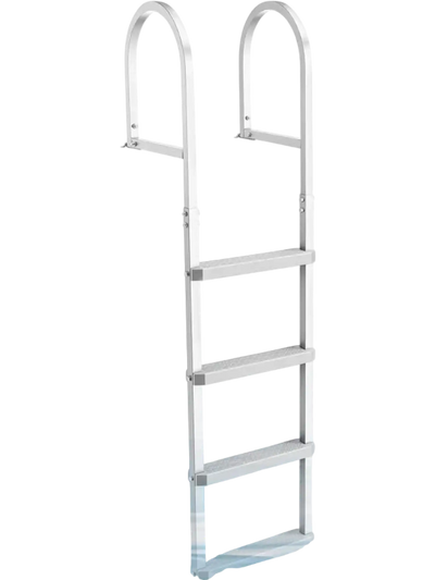 VEVOR Removable Dock Ladder, 5 Steps, Aluminum Alloy Pontoon Boat Swim Ladder, with Non-Slip Wide PP Steps, 500 lbs Weight Capacity, Quick Release Design, for Lake Swimming, Pool, Marine Boarding