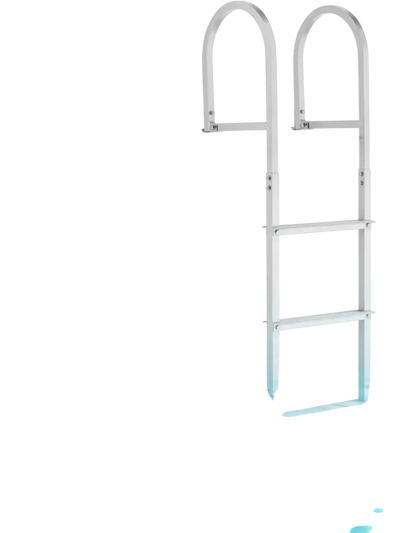 VEVOR Removable Dock Ladder, 4 Steps, Aluminum Alloy Pontoon Boat Swim Ladder, with Non-Slip Wide Steps, 500 lbs Weight Capacity, Quick Release Design, for Lake Swimming, Pool, Boat, Marine Boarding