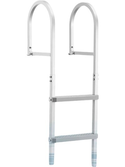 VEVOR Removable Dock Ladder, 3 Steps, Aluminum Alloy Pontoon Boat Swim Ladder, with Non-Slip Wide PP Steps, 500 lbs Weight Capacity, Quick Release Design, for Lake Swimming, Pool, Marine Boarding