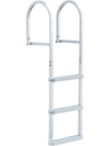 VEVOR Removable Dock Ladder, 4 Steps, Aluminum Alloy Pontoon Boat Swim Ladder, with Non-Slip Wide PP Steps, 500 lbs Weight Capacity, Quick Release Design, for Lake Swimming, Pool, Marine Boarding