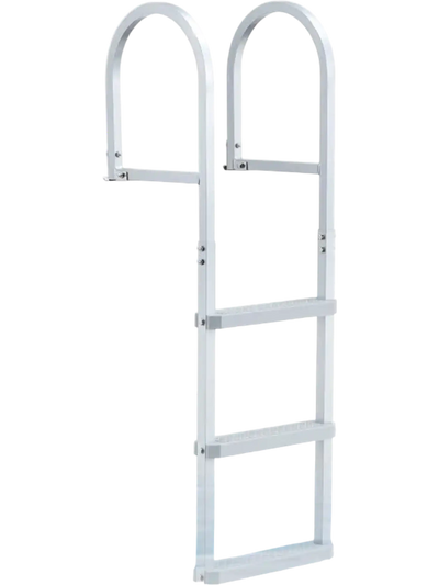 VEVOR Removable Dock Ladder, 4 Steps, Aluminum Alloy Pontoon Boat Swim Ladder, with Non-Slip Wide PP Steps, 500 lbs Weight Capacity, Quick Release Design, for Lake Swimming, Pool, Marine Boarding