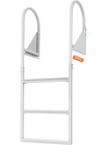 VEVOR Dock Ladder, Flip-Up 3 Steps, 350 lbs Load Capacity, Aluminum Alloy Pontoon Boat Ladder with 2'' Wide Step & Nonslip Rubber Mat, Easy to Install for Ship/Lake/Pool/Marine Boarding