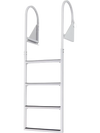 VEVOR Dock Ladder Flip-Up 4 Steps, 350 lbs Load Capacity, Aluminum Alloy Pontoon Boat Ladder with Nonslip Mat, Swimming Ladder for Ship/Lake/Pool/Marine Boarding