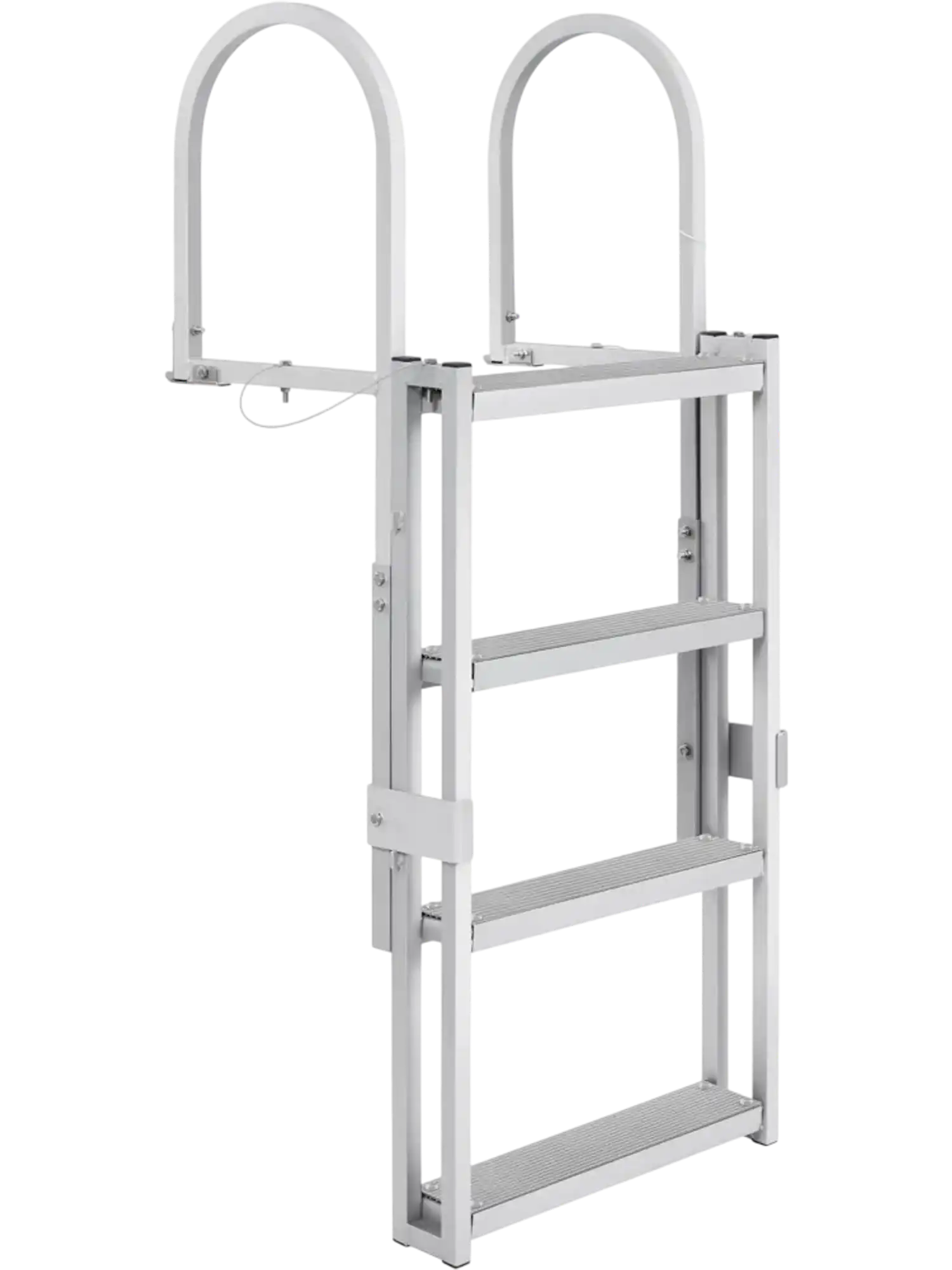 Vevor Dock Ladder Retractable 4-Step Adjustable Aluminum Boat Ladder New