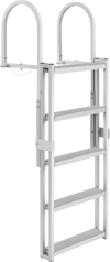 VEVOR Dock Ladder, Retractable 5 Steps, 350 lbs Load Capacity, Aluminum Alloy Pontoon Boat Ladder with 66.9''-78.9'' Adjustable Height, 4'' Wide Step & Mat, for Ship/Lake/Pool/Marine Boarding