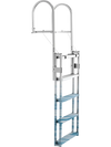 VEVOR Retractable Dock Ladder, 5 Steps, Aluminum Alloy Pontoon Boat Swim Ladder, with Non-Slip Wide Steps, 350 lbs Weight Capacity, Adjustable Height, for Lake Swimming, Pool, Boat, Marine Boarding