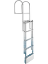 VEVOR Retractable Dock Ladder, 5 Steps, Aluminum Alloy Pontoon Boat Swim Ladder with Auto-Lift Float, Non-Slip Wide Steps, 500 lbs Weight Capacity, Adjustable Height, for Lake Pool Marine Boarding