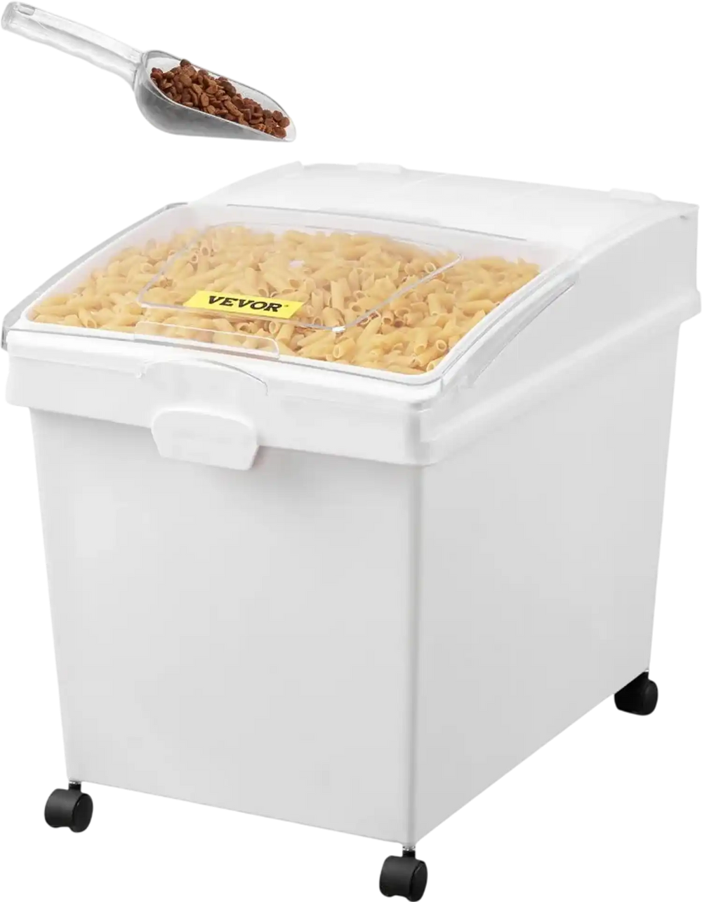 VEVOR Rice Storage Container, 10.5Gallon/40L x3 Capacity Large Dog Food Dispenser Bin, Kitchen Ingredient Grain Cereal Flour Bin, Pet food Containers with Wheels, 3 Scoops, and Airtight Lid, 3 Pack