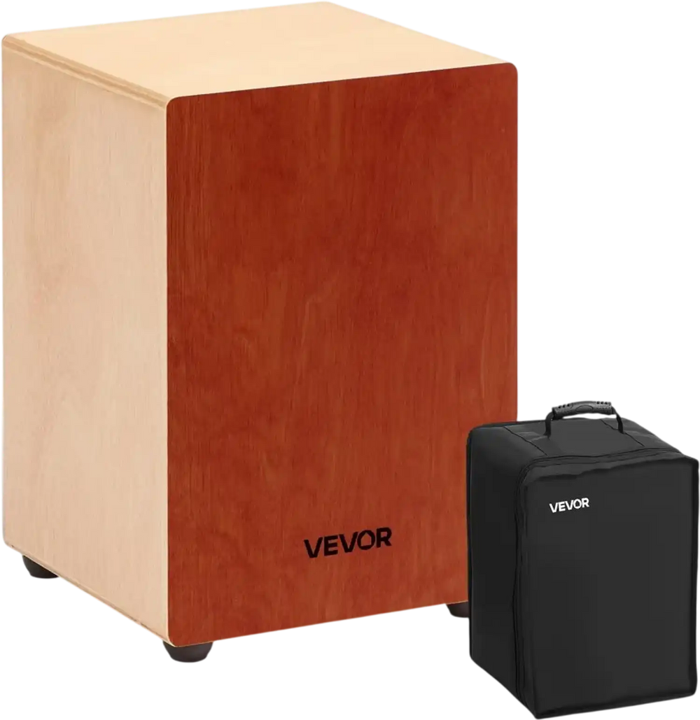 VEVOR Cajon Box Drum Birch Wood Percussion Instrument Guitar Strings with Travel Bag
