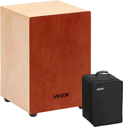VEVOR Cajon Box Drum Birch Wood Percussion Instrument Guitar Strings with Travel Bag