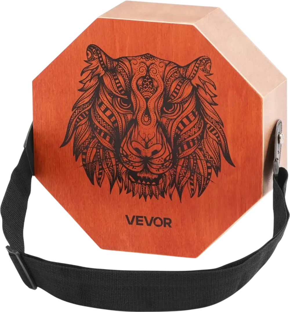 VEVOR Unique Cajon Box Drum, with Internal  Guitar Strings, Portable Wooden Percussion Box, Birch Wood Drum Musical Instrument with Adjustable Strap, for Beginners & Professionals, 11.6 x 11.6 x 4 in