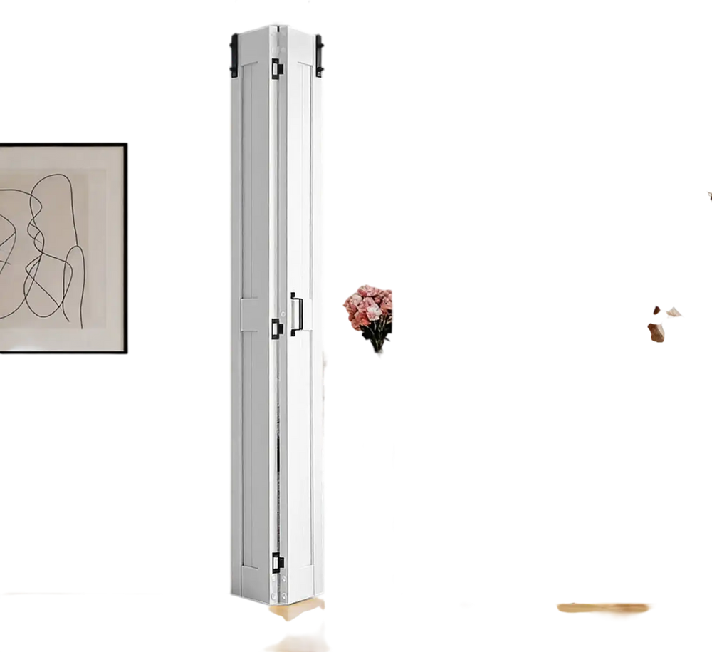VEVOR Bifold Barn Door, 24" x 84", MDF Bi-Fold Sliding Closet Doors, Hardware Kit Included, H-Frame Space-Saving Design, Need to Assemble, for Bedroom, Living Room, Wardrobe and Room Divider, White
