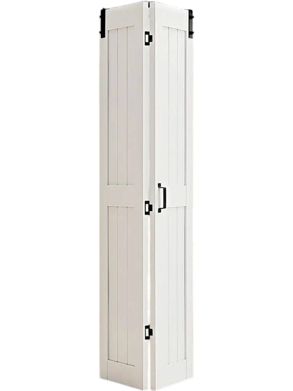 VEVOR Bifold Barn Door, 36" x 84", MDF Bi-Fold Sliding Closet Doors, Hardware Kit Included, H-Frame Space-Saving Design, Need to Assemble, for Bedroom, Living Room, Wardrobe and Room Divider, White