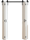 VEVOR Bifold Barn Door, 60" x 84", MDF Bi-Fold Sliding Closet Doors, Hardware Kit Included, H-Frame Space-Saving Design, Pre-Assembled Panels for Bedroom, Living Room, Wardrobe and Room Divider, White