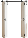 VEVOR Bifold Barn Door, 72" x 84", MDF Bi-Fold Sliding Closet Doors, Hardware Kit Included, H-Frame Space-Saving Design, Pre-Assembled Panels for Bedroom, Living Room, Wardrobe and Room Divider, White