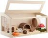 VEVOR Wooden Hamster Cage 31.9"x16.1"x16.1" 270° Viewing Hamster Habitat, Chewproof Acrylic Small Animal Cage with Openable Top, Large Pet Enclosure for Syrian/Dwarf Hamsters, Guinea Pigs & Gerbils