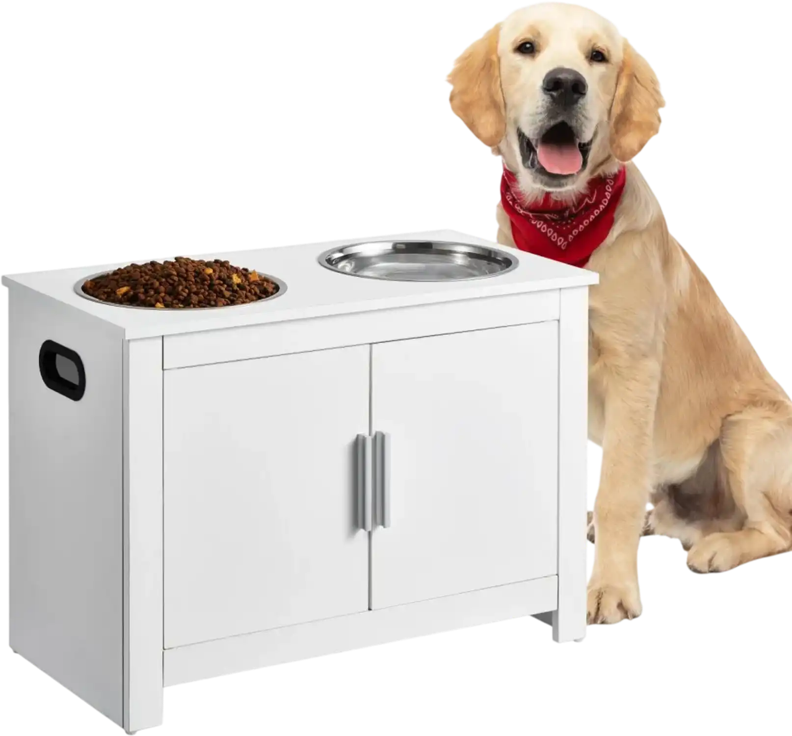 Vevor Pet Feeding Station Elevated Dog Bowls with Storage Cabinet New