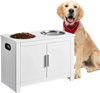 VEVOR Pet Feeding Station with 2 Stainless Steel Bowls, Elevated Dog Bowls with Storage, Dog Food Storage and Feeder Station with Storage Cabinet, Pet Toy Storage Organizer, for Dogs, Modern