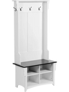 VEVOR Hall Tree Entryway Bench, Coat Rack with Shoe Storage, 32" Wide Mudroom bench with Storage and Seating, Adjustable Shelves and 5 Hanging Hooks with 4 Storage Drawers,for Mudroom,Entryway,Hallway