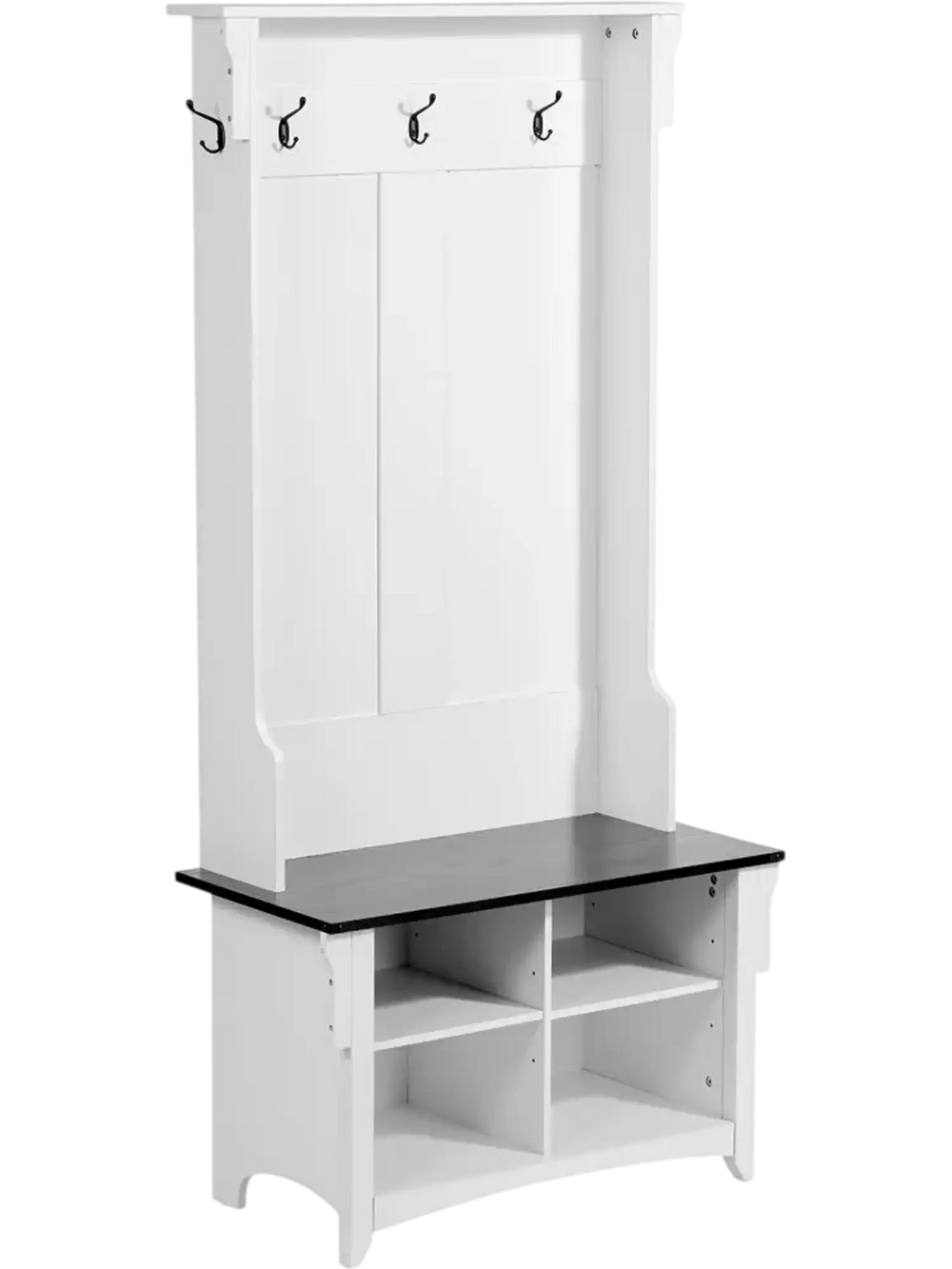 VEVOR Hall Tree Entryway Bench, Coat Rack with Shoe Storage, 32" Wide Mudroom bench with Storage and Seating, Adjustable Shelves and 5 Hanging Hooks with 4 Storage Drawers,for Mudroom,Entryway,Hallway