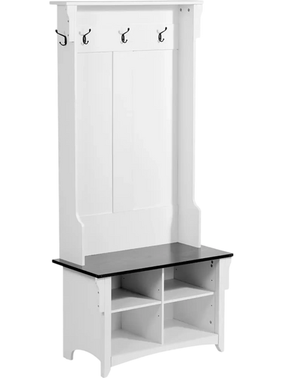 Vevor Hall Tree Entryway Bench Coat Rack with Shoe Storage 32