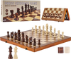 VEVOR Magnetic Wooden Chess Set, 15 inch 2-IN-1 Chess Checkers Game Set, Folding Chess Board Games for Adults Kids, 2 Queens Portable Travel Gift Chess Set for Tournament Professional Beginner