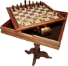 VEVOR 3-IN-1 Chess Checkers Backgammon Table Set, 18 Inch Premium Wooden Chess Table, Deluxe Combo Game Table Furniture Set, Chess Set Board Game Gift for Family Board Games