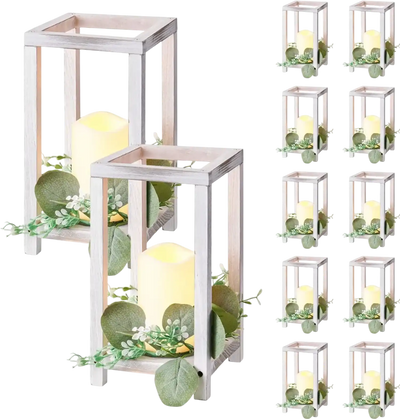 Vevor Wooden Wedding Lantern Centerpiece Set White New
