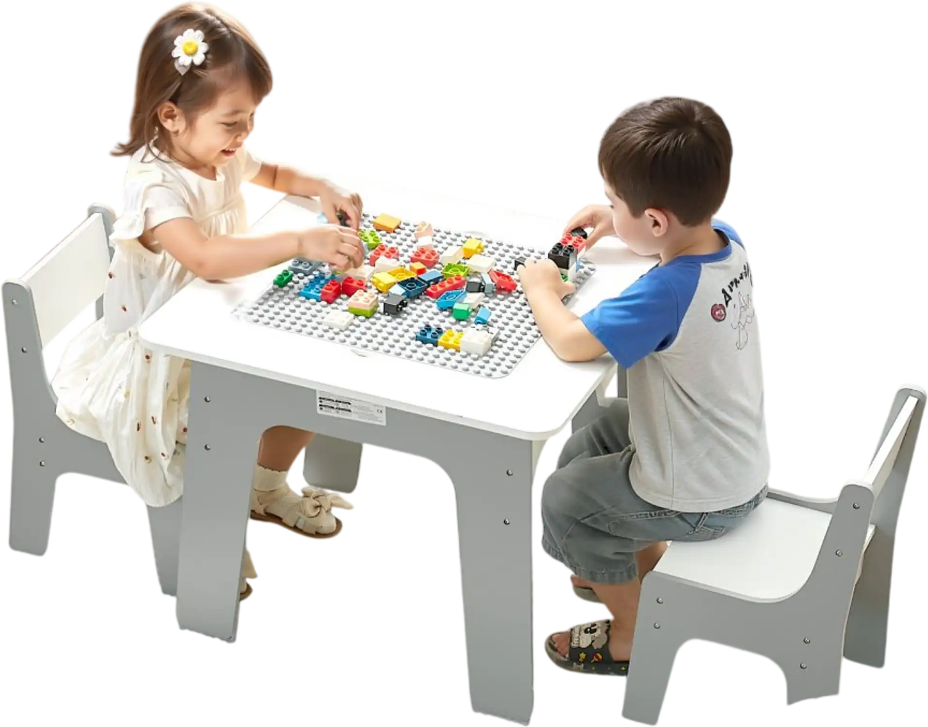 Vevor Activity Table 4-in-1 Kids Play Table and 2 Chairs Set New
