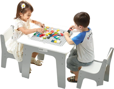 Vevor Activity Table 4-in-1 Kids Play Table and 2 Chairs Set New