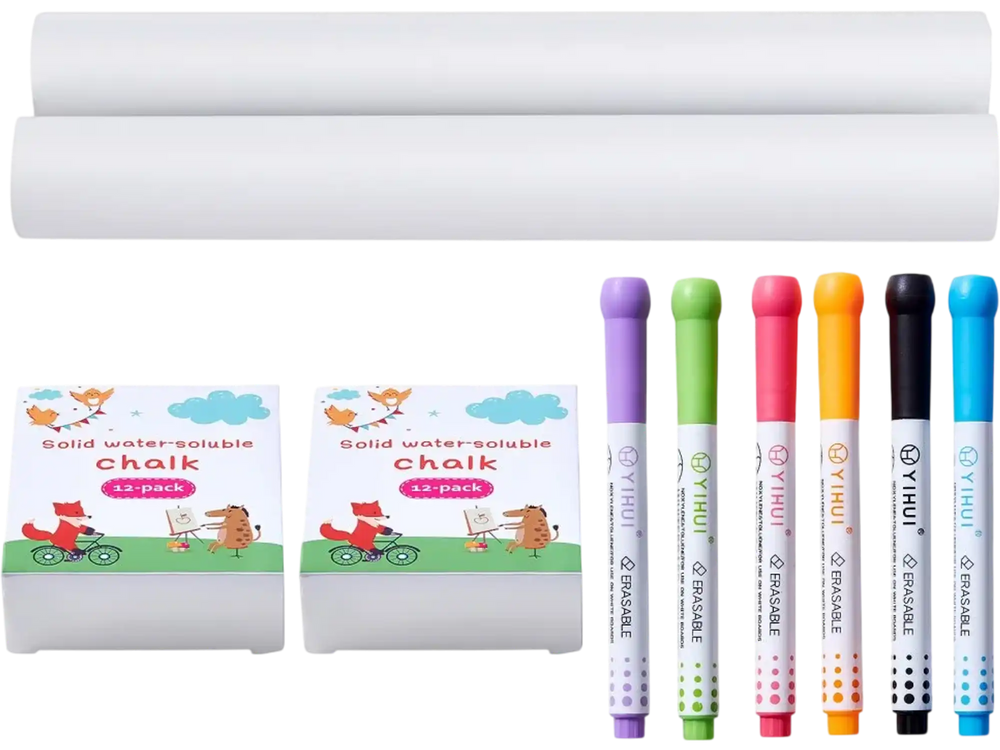 VEVOR Easel Accessory Set, 32 PCS Kid's Art Easel Painting Kit Including Chalks, Dry-Erase Markers & Paper Rolls, Supplies Set for Standing Art Easel, Painting Accessories for Toddlers Boys and Girls