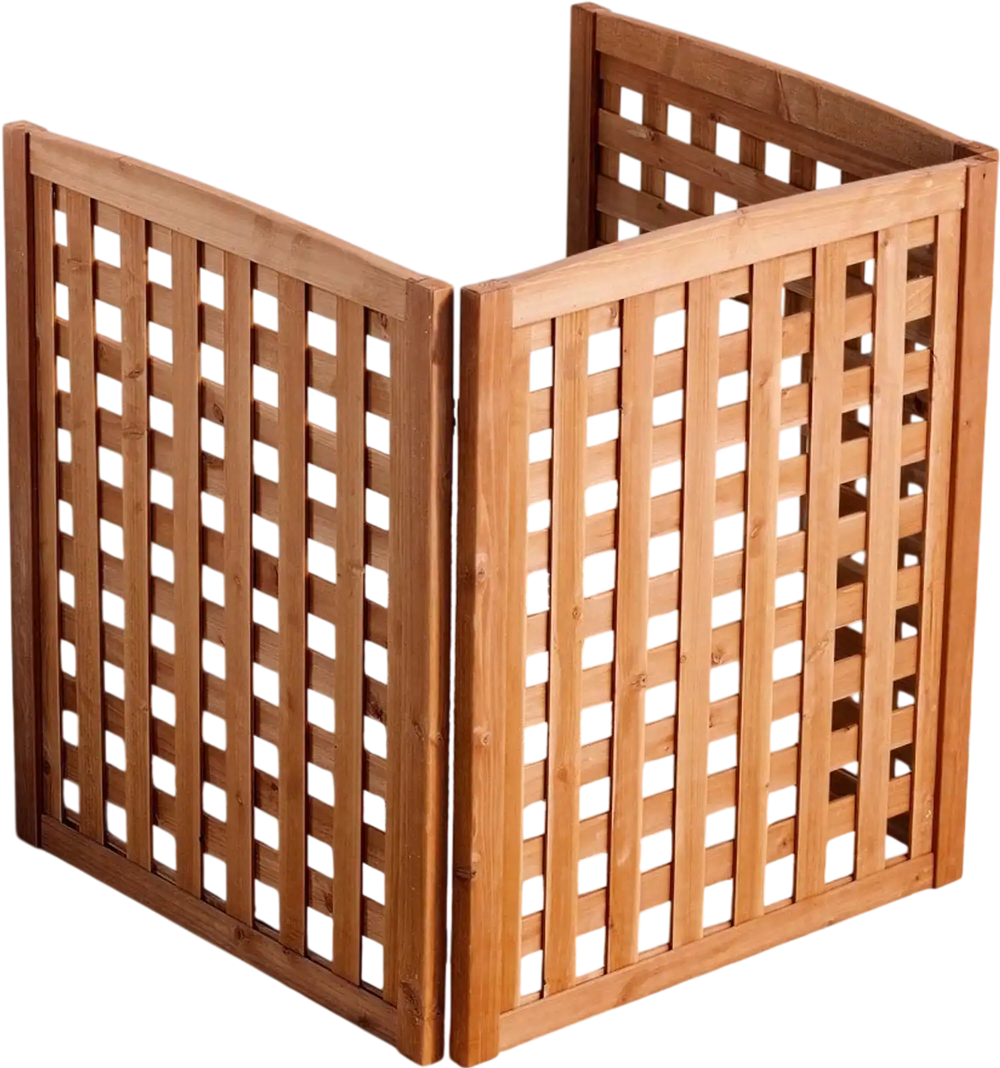 VEVOR Wooden Privacy Fence, 32 x 38 inch Air Conditioner Fence, 3 Panel Solid Outdoor Wood Privacy Screen with Adjustable Angle, Hinge-Reinforced Structure, Trash Can Hider Fences for Garden